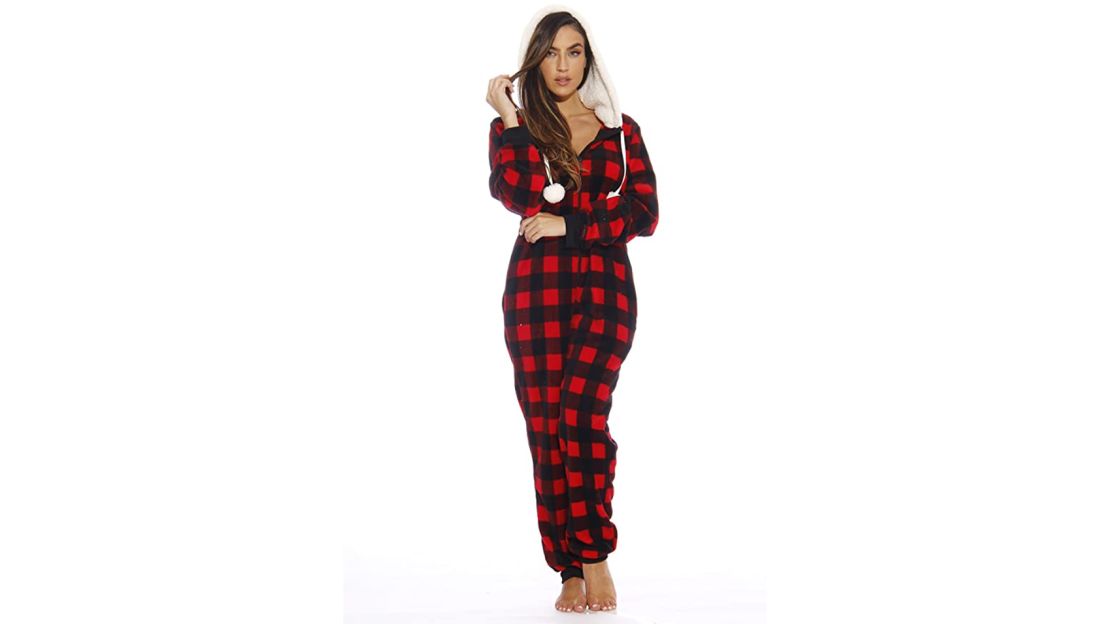 Just Love Buffalo Plaid Adult Onesie 