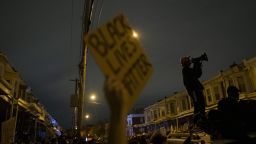 PHILADELPHIA, PA - OCTOBER 27:  Demonstrators gather in protest near the location where Walter Wallace, Jr. was killed by two police officers on October 27, 2020 in Philadelphia, Pennsylvania. Protests erupted after the fatal shooting of 27-year-old Wallace Jr, who Philadelphia police officers claimed was armed with a knife. (Photo by Mark Makela/Getty Images)