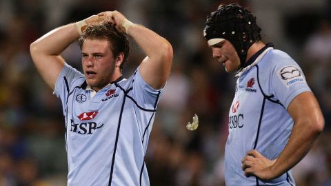 Palmer (left) played for Super Rugby side the Waratahs before joining the Brumbies. 