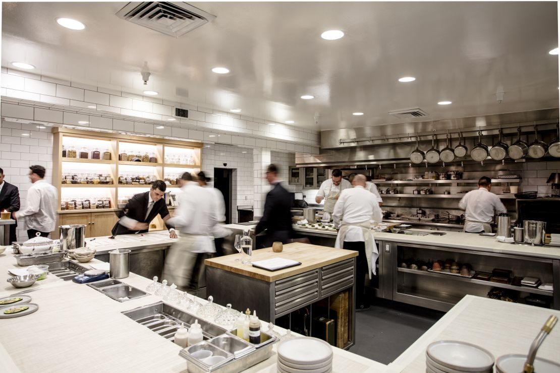 The bustling kitchen of three-Michelin-star The Restaurant at Meadowood, before it was destroyed in the Glass Fire on September 28. 