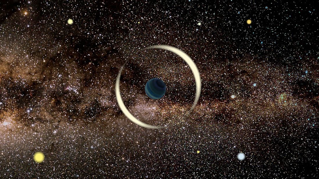 This is an artist's impression of a free-floating rogue planet being detected in our Milky Way galaxy using a technique called microlensing. Microlensing occurs when an object in space can warp space-time.