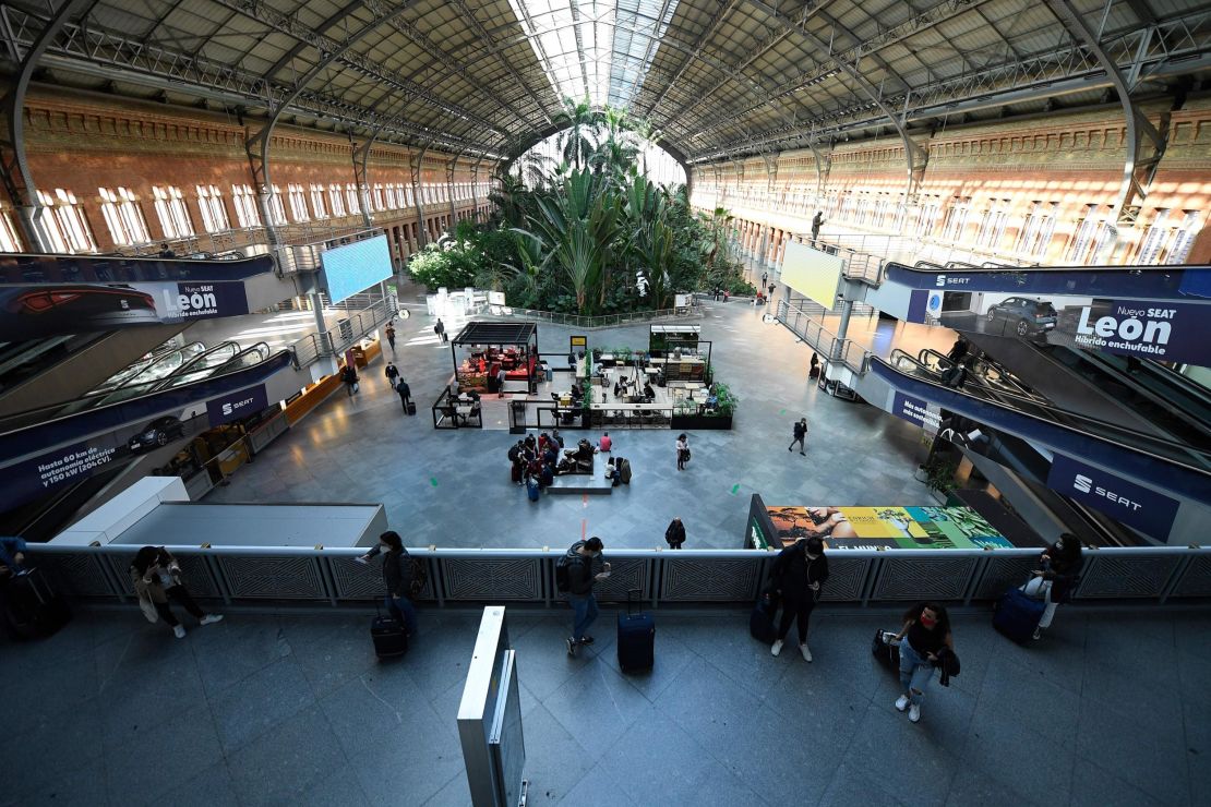 Back on Track is campaigning for night trains to Spain (shown: Madrid's Atocha station).