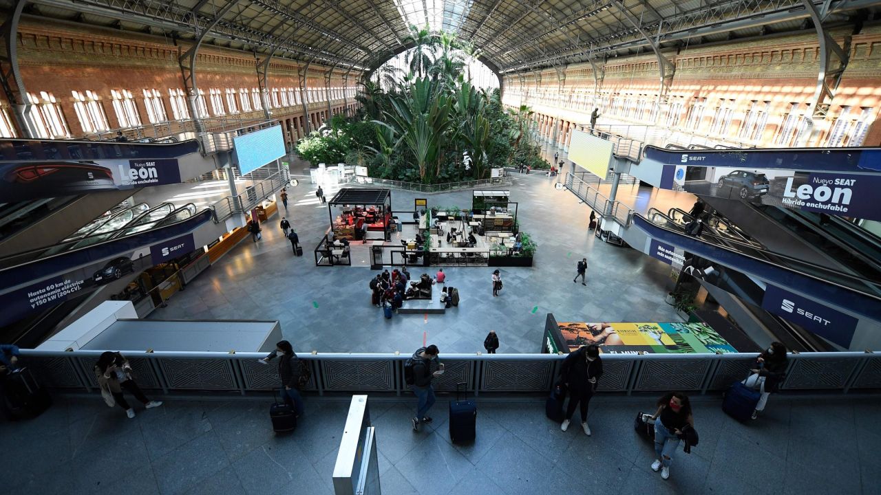 Back on Track is campaigning for night trains to Spain (shown: Madrid's Atocha station).
