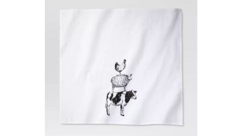 Farm Animal Flour Sack Printed Kitchen Towel White