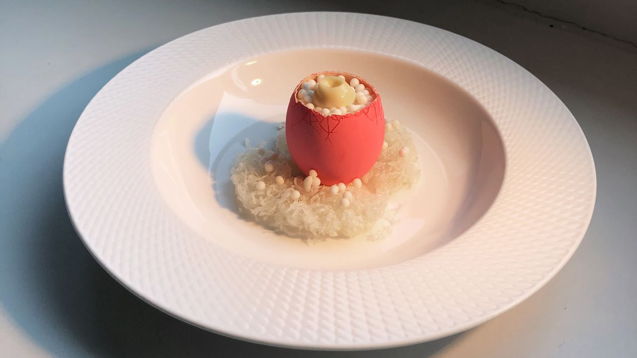 This "everyday caviar" is created from feather protein, and can be eaten as a garnish or spread, says Kittibanthorn.