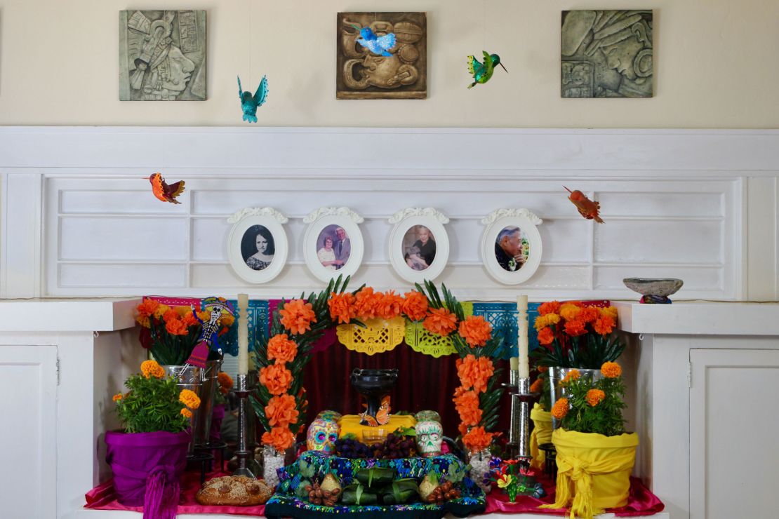 Evelyn Orantes and Joaquin Newman make an altar for their ancestors every year in their home. 