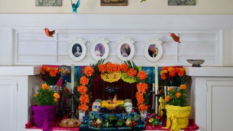 Evelyn Orantes and Joaquin Newman make an altar for their ancestors every year in their home. 