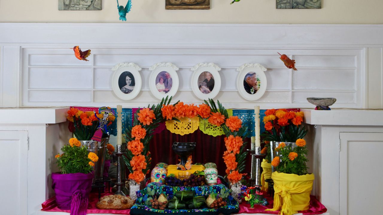 Evelyn Orantes and Joaquin Newman make an altar for their ancestors every year in their home. 