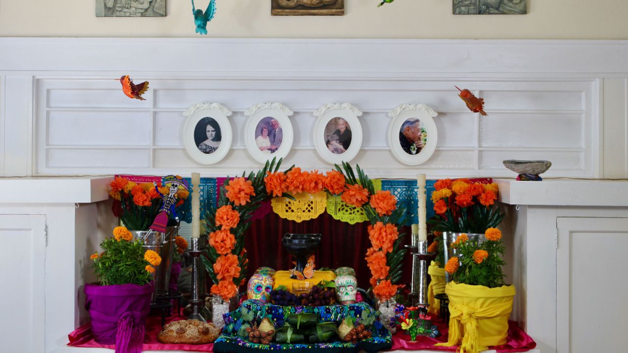 Evelyn Orantes and Joaquin Newman make an altar for their ancestors every year in their home.