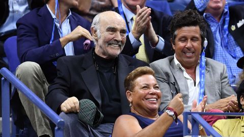 Connery watches a tennis match during the US Open in 2017.