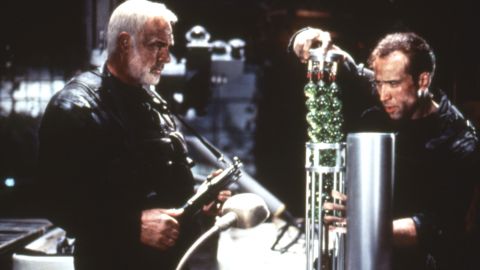 Connery in a scene with Nicolas Cage from the 1996 film "The Rock."