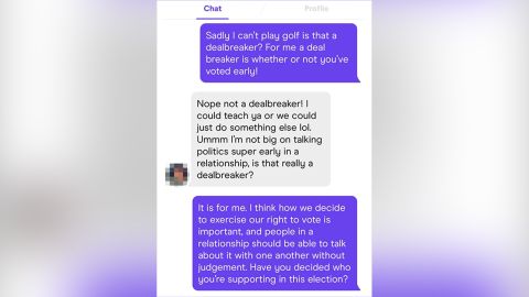 People are using Hinge and other dating platforms to reach voters in swing states and encourage voting.