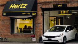 NEW YORK, NEW YORK - MAY 23:  An exterior view of Hertz Car Rental during the coronavirus pandemic on May 23, 2020 in New York City. COVID-19 has spread to most countries around the world, claiming over 343,000 lives with over 5.4 million infections reported. (Photo by Cindy Ord/Getty Images)