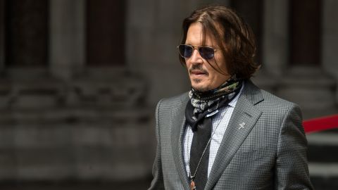 Johnny Depp arrives at the Royal Courts of Justice during the trial in July.