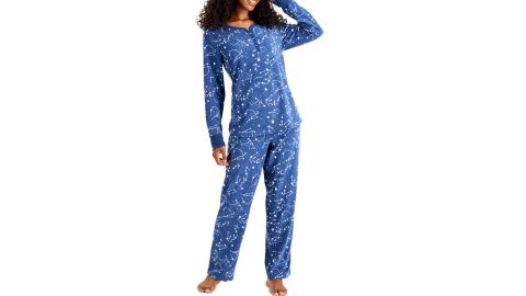 Charter Club Thermal Fleece Printed Pajama Set 