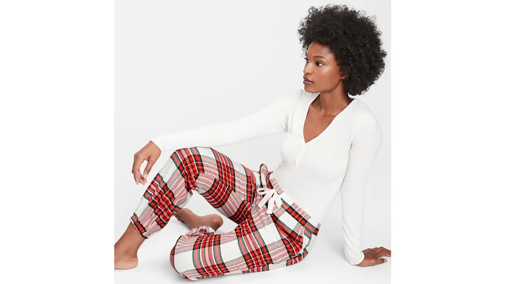 Lands' End Women's Plus Size Long Sleeve Print Flannel Pajama Top 