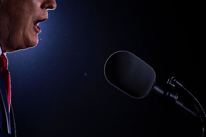 Trump speaks at a rally in Fayetteville, North Carolina, on November 2.