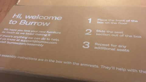 The instructions on the Burrow box