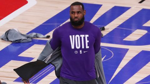 LeBron James has encouraged people to vote at this year's US election. 