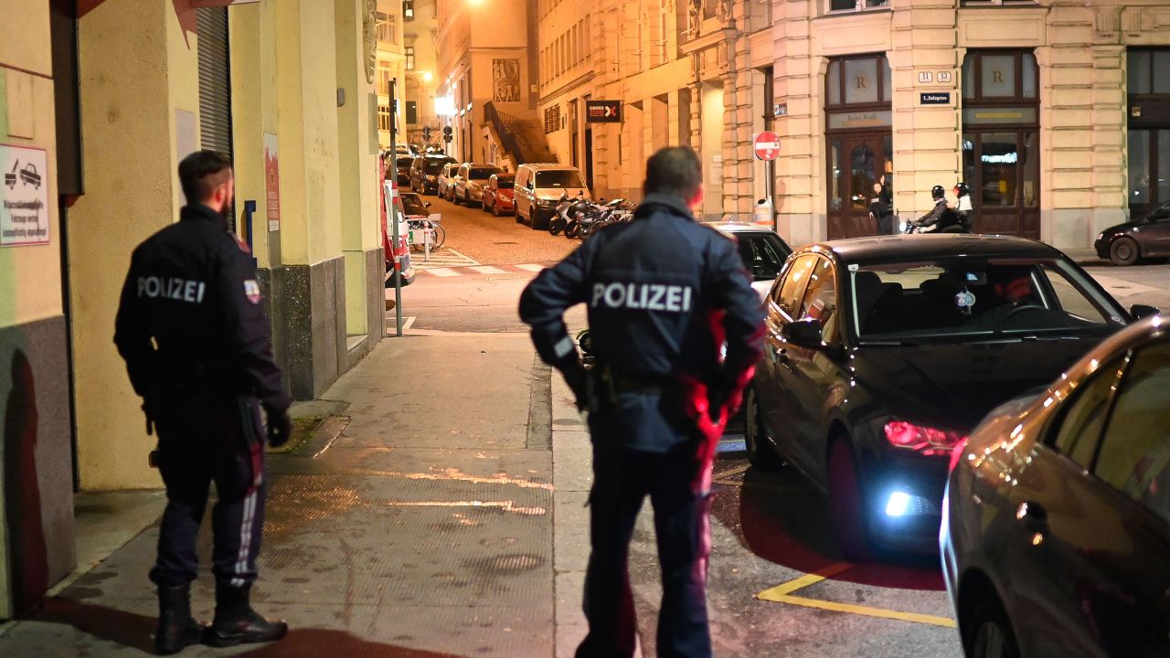 Police respond to a shooting near Vienna's main synagogue.
