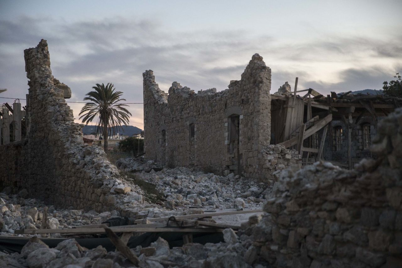 A view of the destruction on the Greek island of Samos.