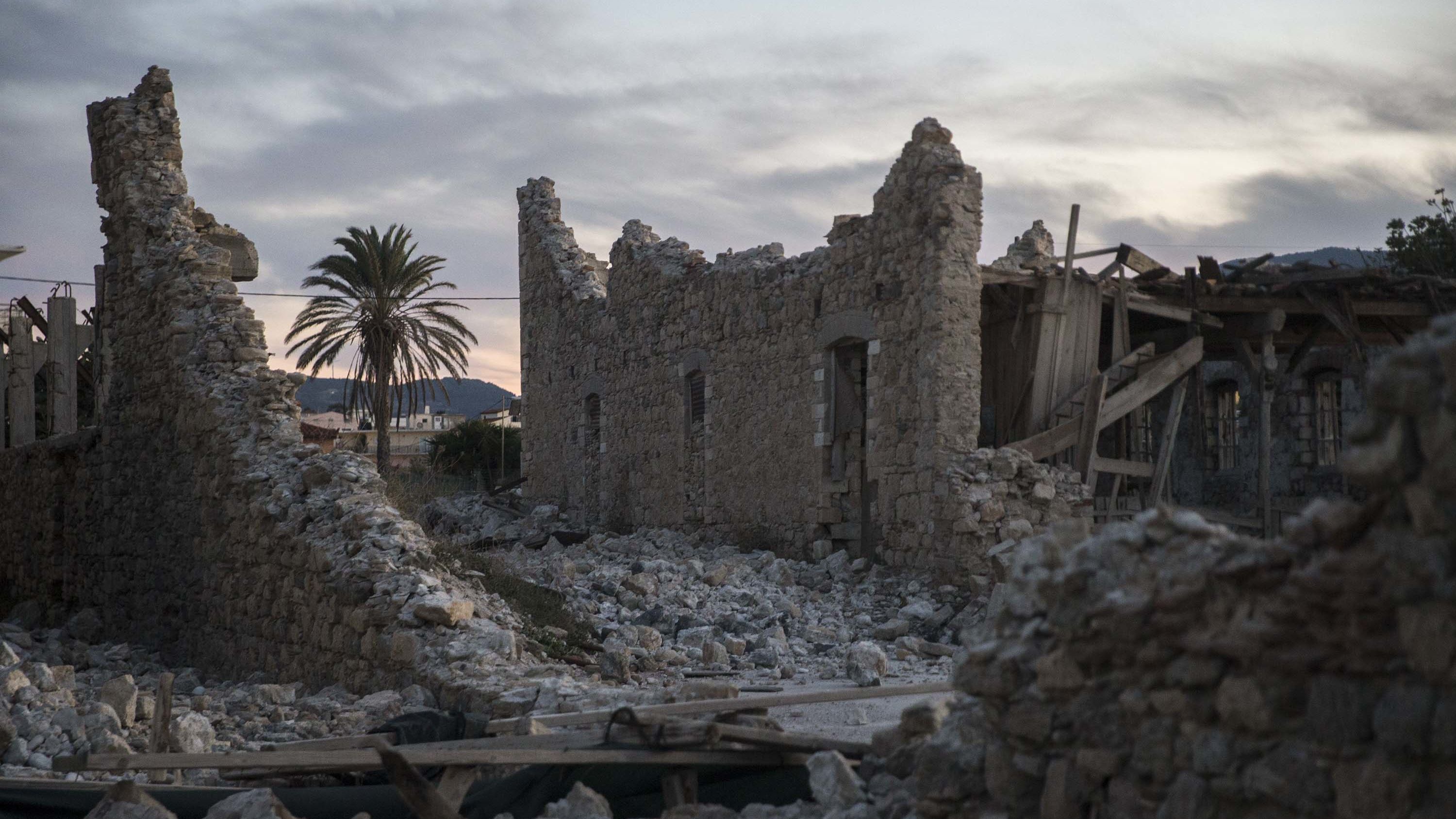 A view of the destruction on the Greek island of Samos.