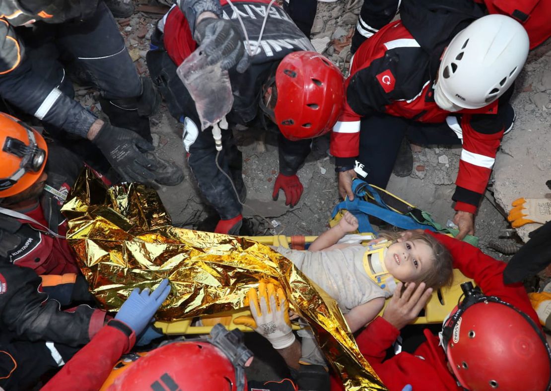 Girl, 2, rescued after 91 hours trapped under rubble in Turkey