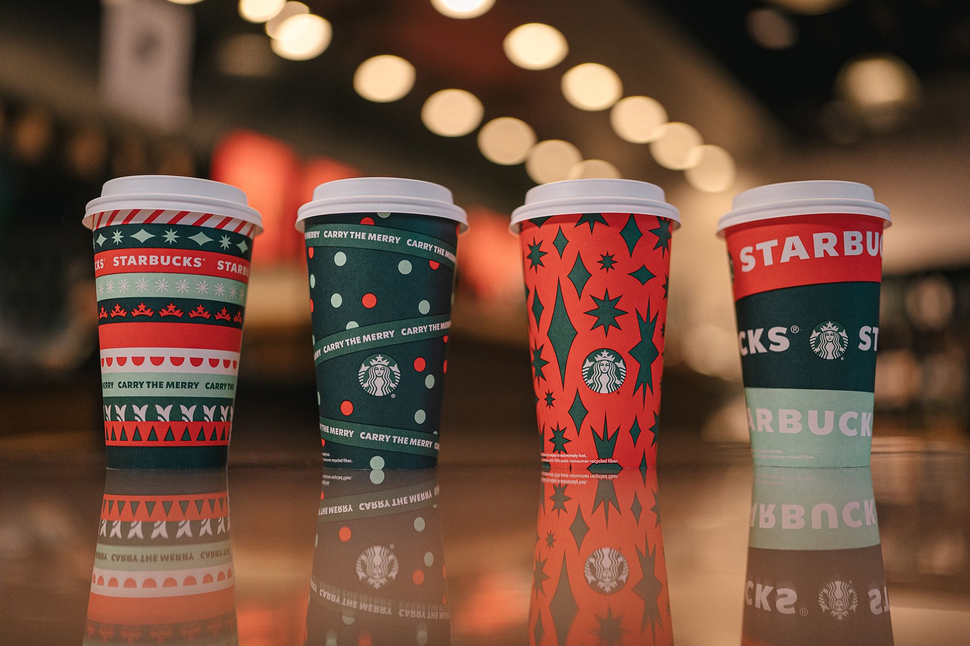 Starbucks dropped their new holiday cups today including a red