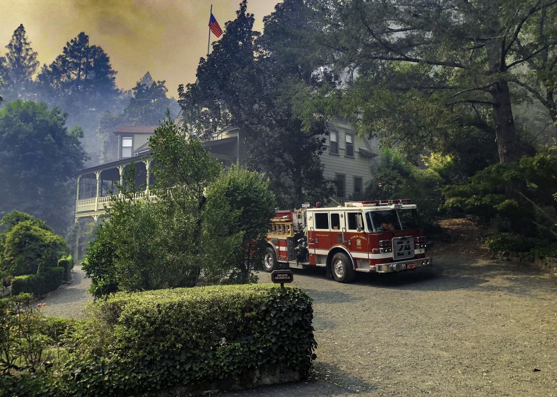 Fire crews saved all structures at the Schramsberg vineyard outside Calistoga.