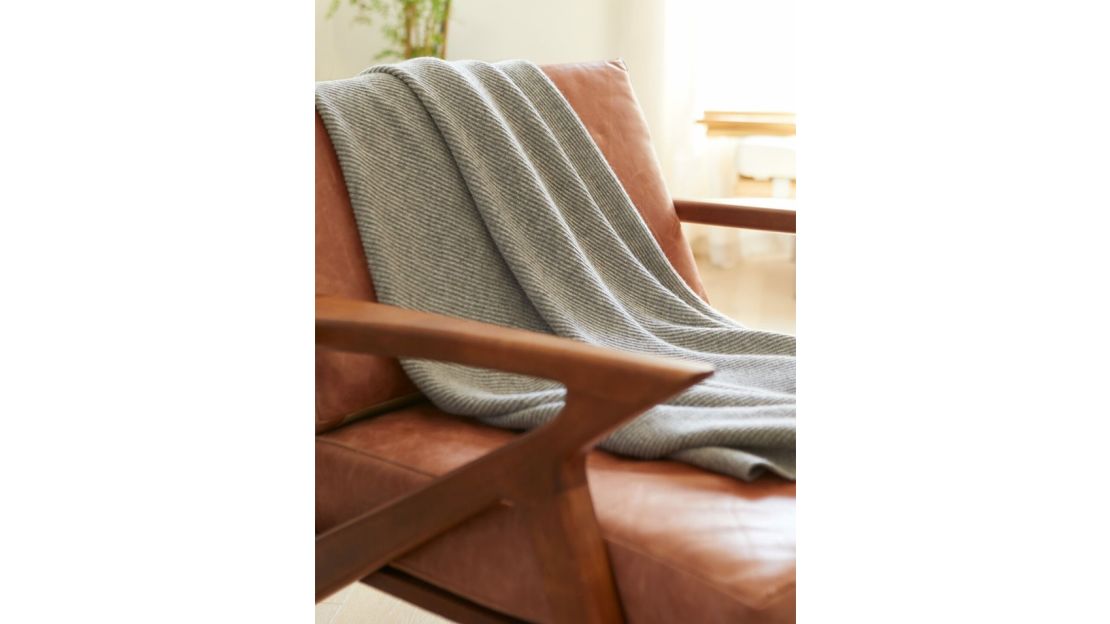 Italic Cashmere Ribbed Throw