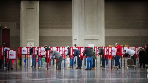 Voters cast ballots at the Kentucky Exposition Center on November 3, 2020, in Louisville, Kentucky.  