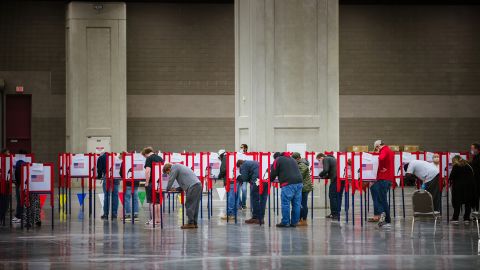 Voters cast ballots at the Kentucky Exposition Center on November 3, 2020, in Louisville, Kentucky.