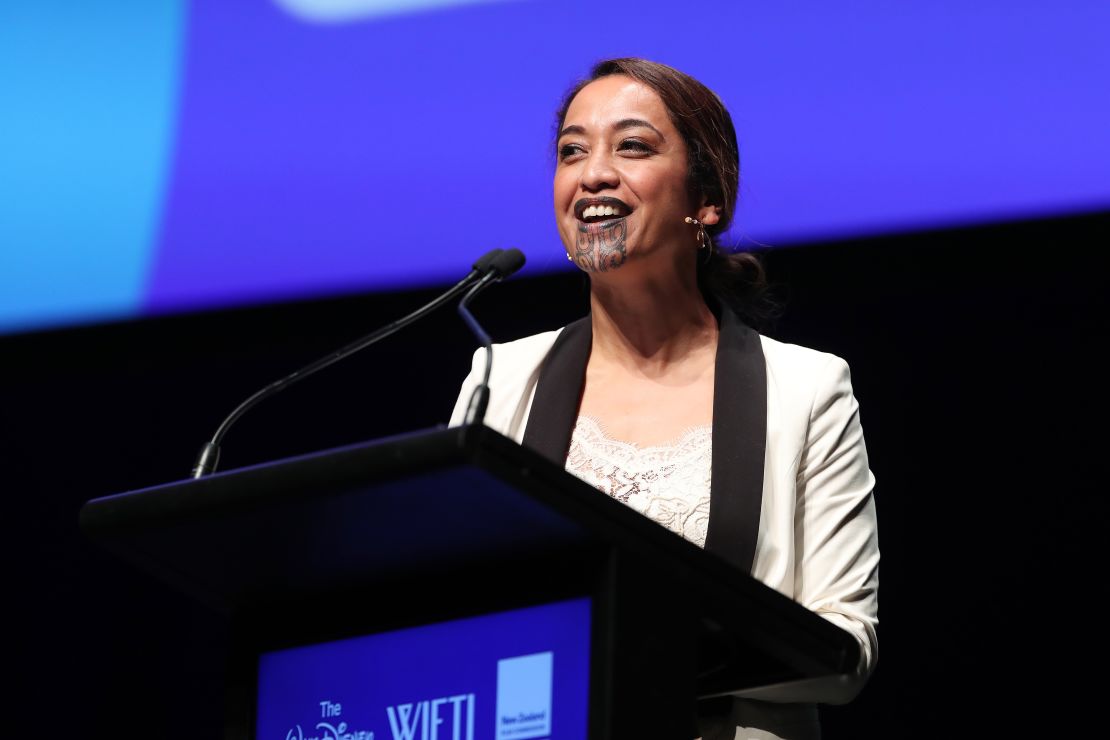 Journalist Oriini Kaipara speaking at the Power Of Inclusion Summit 2019 in Auckland, New Zealand.