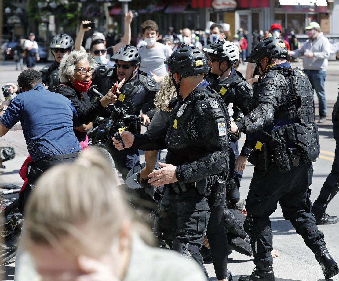 Rep. Joyce Beatty was hit with pepper spray after intervening between a policeman and protester in May. 