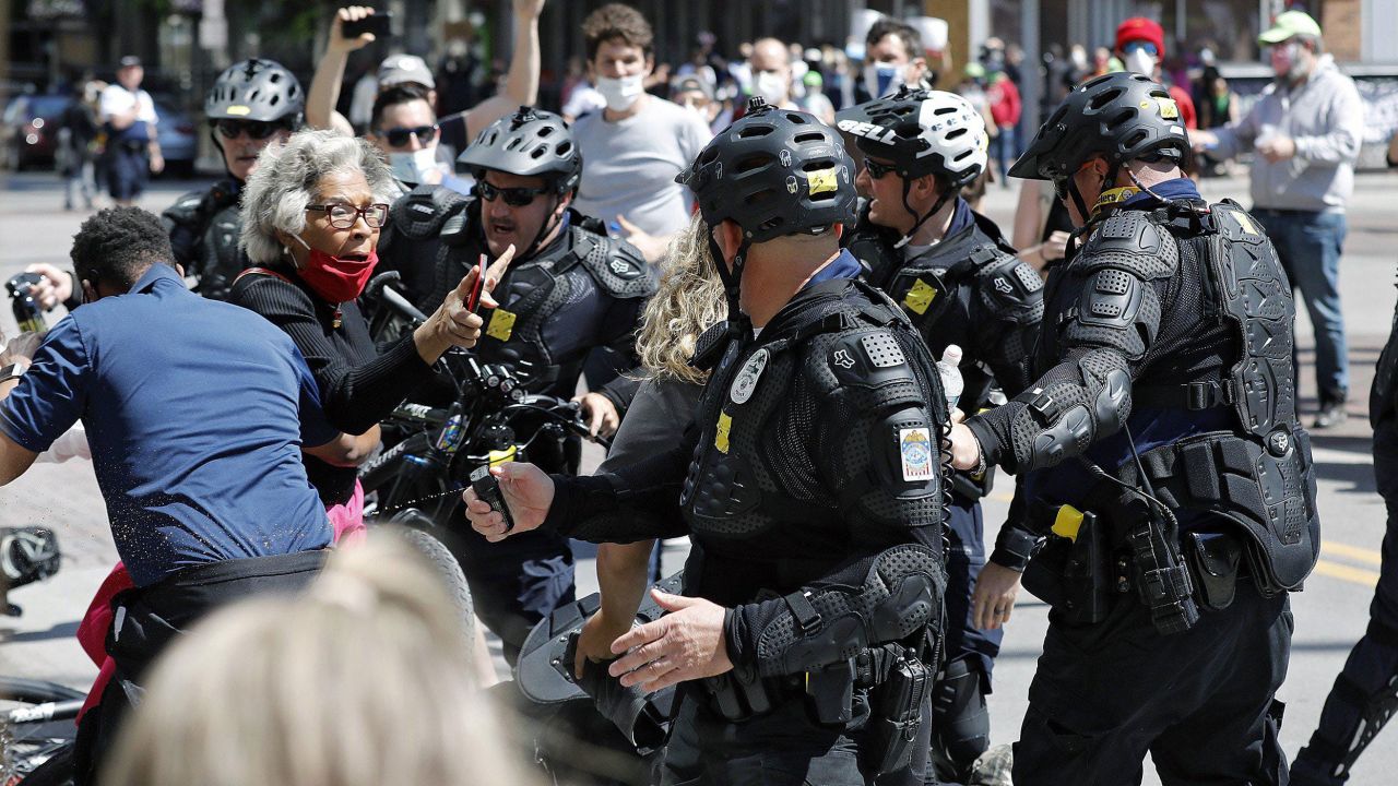 Rep. Joyce Beatty was hit with pepper spray after intervening between a policeman and protester in May. 