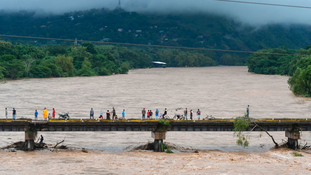 Heavy rain caused the Humuya River to flood in Honduras.