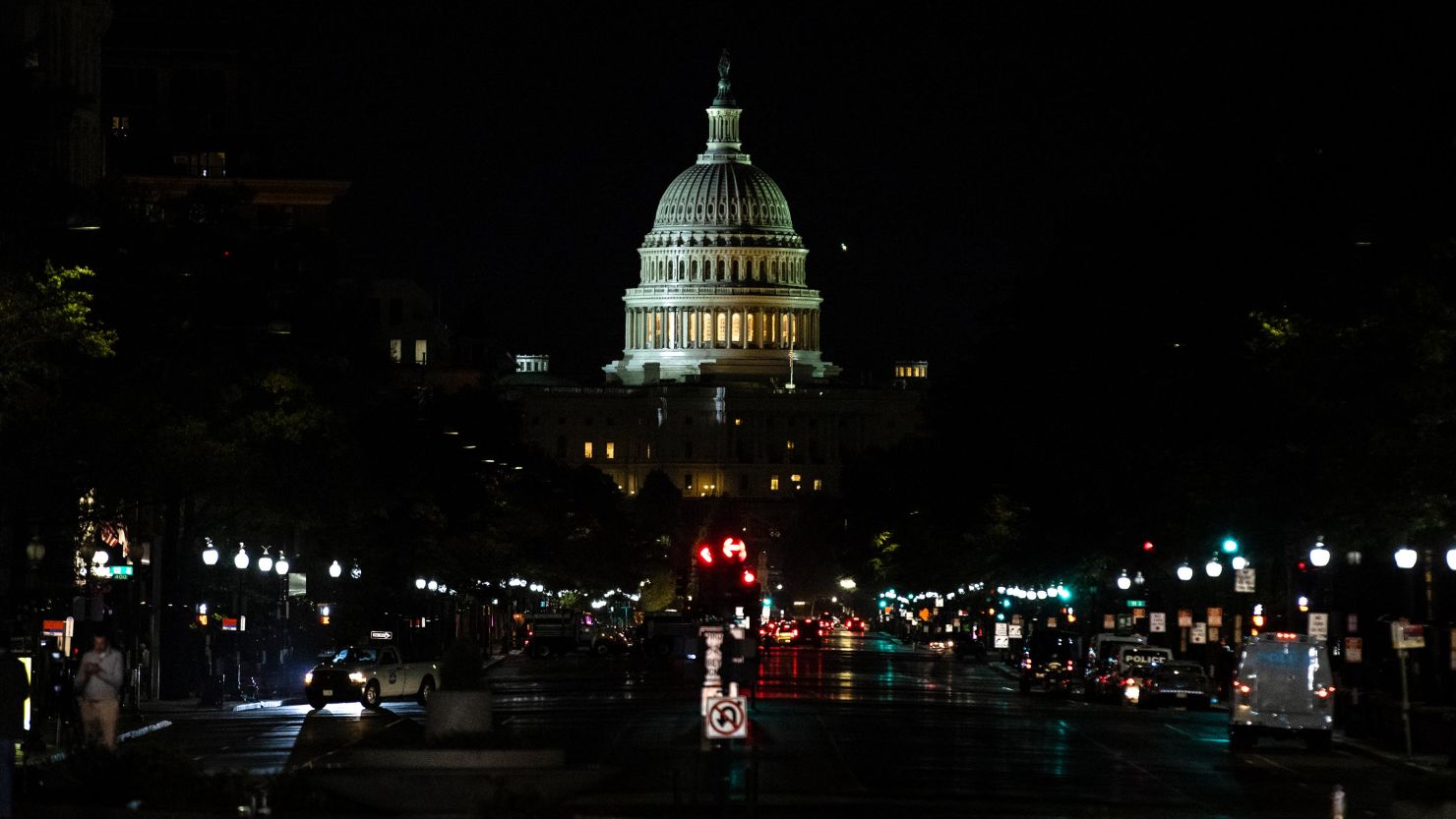 The US Capitol building is seen down Pennsylvania Avenue from Freedom Plaza on November 3, 2020 in Washington, DC. 