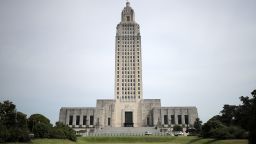 BATON ROUGE, LOUISIANA - APRIL 17: A general view of the  Louisiana State Capitol prior to a rally against Louisiana's stay-at-home order and economic shutdown on April 17, 2020 in Baton Rouge, Louisiana. Governor John Bell Edwards has said Louisiana's high rate of infections and deaths does not position the state to quickly open back up. (Photo by Chris Graythen/Getty Images)