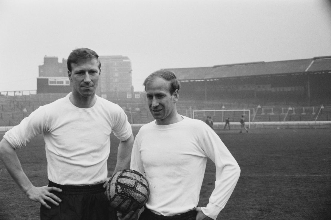 The Charlton brothers, Jack (left) and Bobby, were both part of England's victorious 1966 World Cup team.