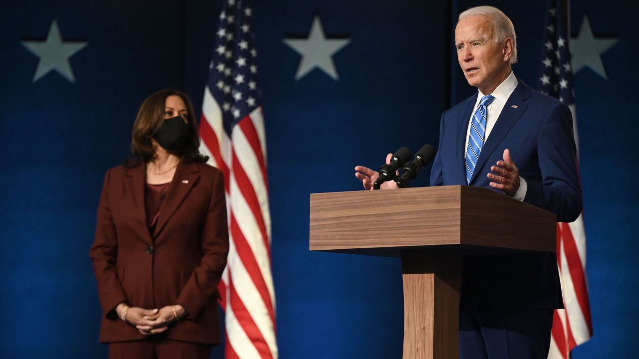 Biden speaks to his supporters at a drive-in rally on Wednesday, November 4.