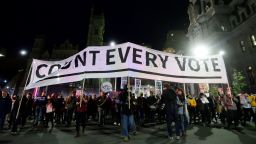Demonstrators demand to Count Every Vote in a Post-election protest in Center City Philadelphia, PA, USA on November 4, 2020. Earlier members of the Trump campaign announced to sue the state omg speculations of  voting discrepancies. (Photo by Bastiaan Slabbers/NurPhoto via Getty Images)