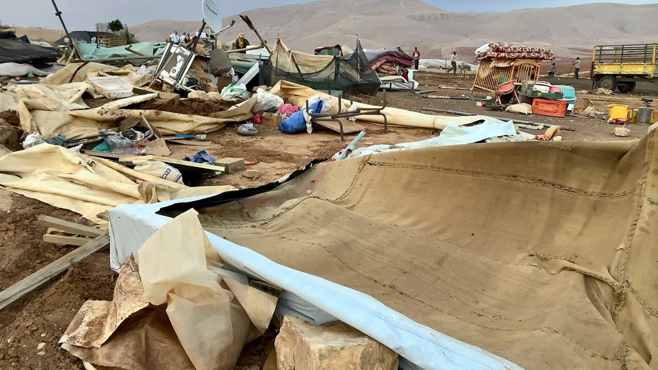 Khirbet Humsa on November 4 in the aftermath of the demolition.