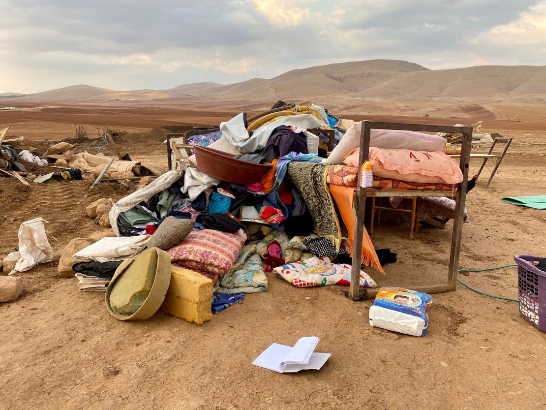 The UN said 73 people were displaced by the demolition in Khirbet Humsa on Tuesday.