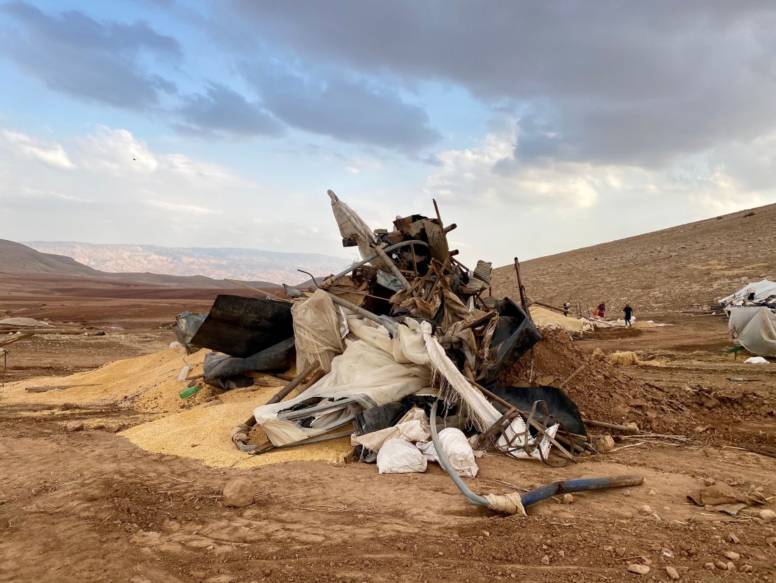 The remains of a village in Khirbet Humsa in the West Bank on November 4.