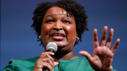 Stacey Abrams, a Georgia Democrat who has launched a multimillion-dollar effort to combat voter suppression, speaks at the University of New England, Wednesday, Jan. 22, 2020 in Portland, Maine. Abrams was a Georgia state legislator who became the first black woman to win a major party gubernatorial nomination in U.S. history. (AP Photo/Robert F. Bukaty)