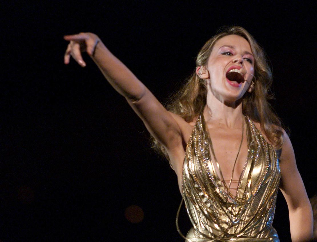 Kylie Minogue performs during the opening of the Sydney 2000 Paralympic Games