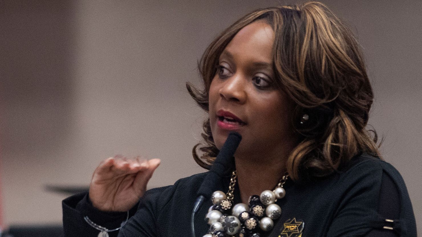 Alabama State Rep. Merika Coleman, pictured here during a 2019 debate, sponsored the amendment to remove racist and outdated language from the state's constitution, which passed Tuesday.