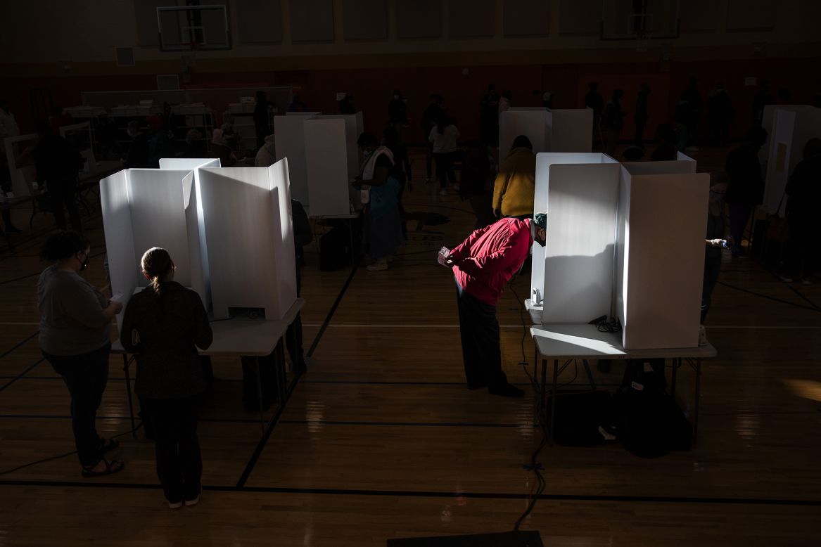 Voters cast their ballots in Columbus, Ohio, on Tuesday, November 3.