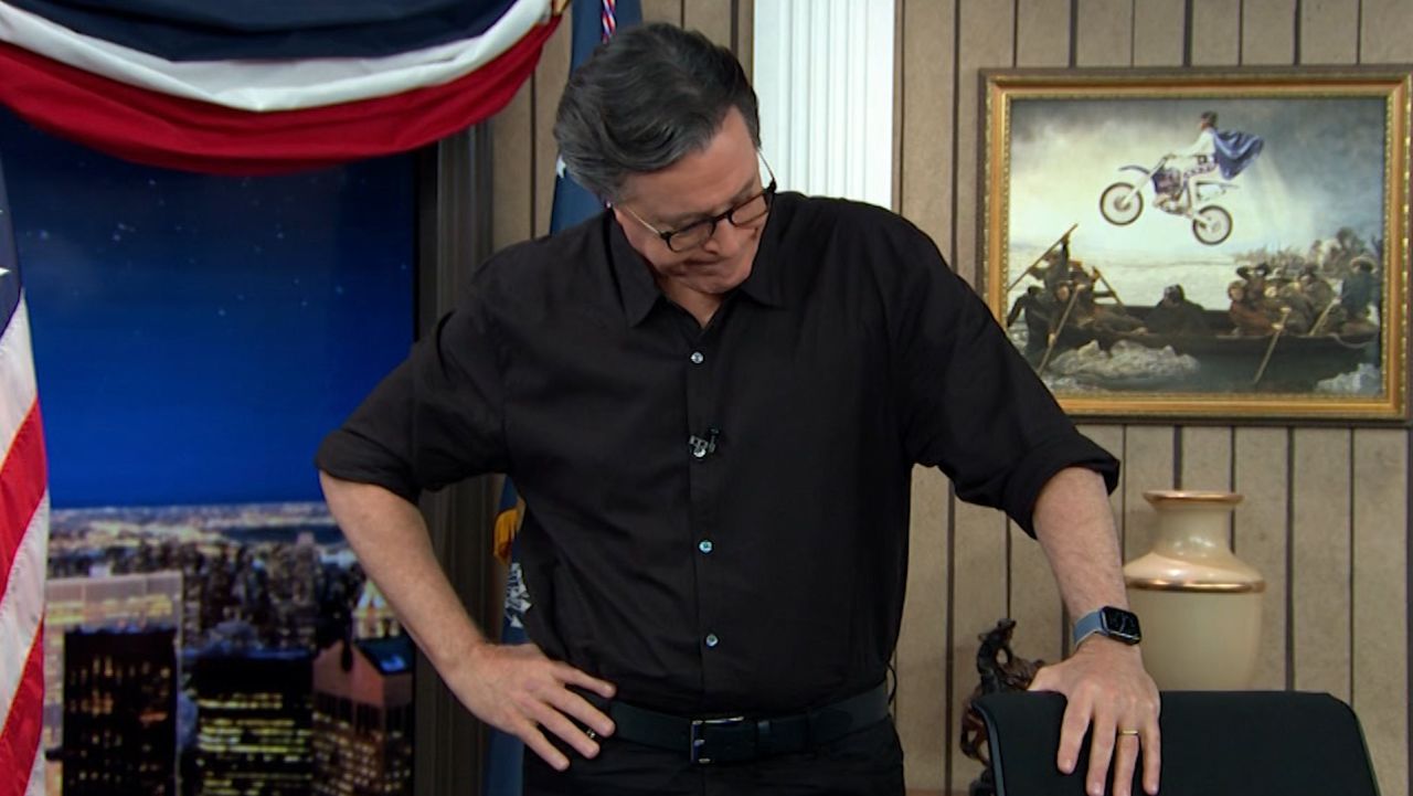 Trump's speech makes Stephen Colbert choke up