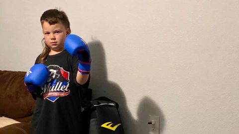Jaxson used his award money to buy boxing gear.